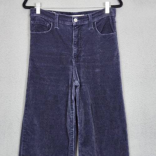 Pantalones Levi's para mujer 28 azul pana ribcage pierna ancha tiro alto elásticos informales - Imagen 7 de 19