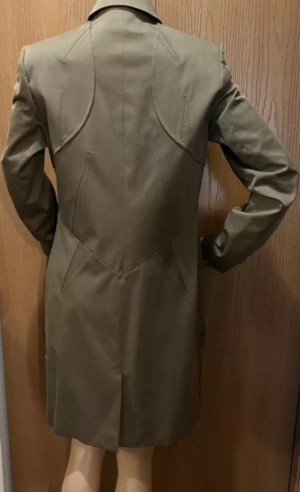 Christian Dior пальто новый оливковый хлопок кружева приложение скрытый кнопка застежки 8 - Изображение 3 из 4
