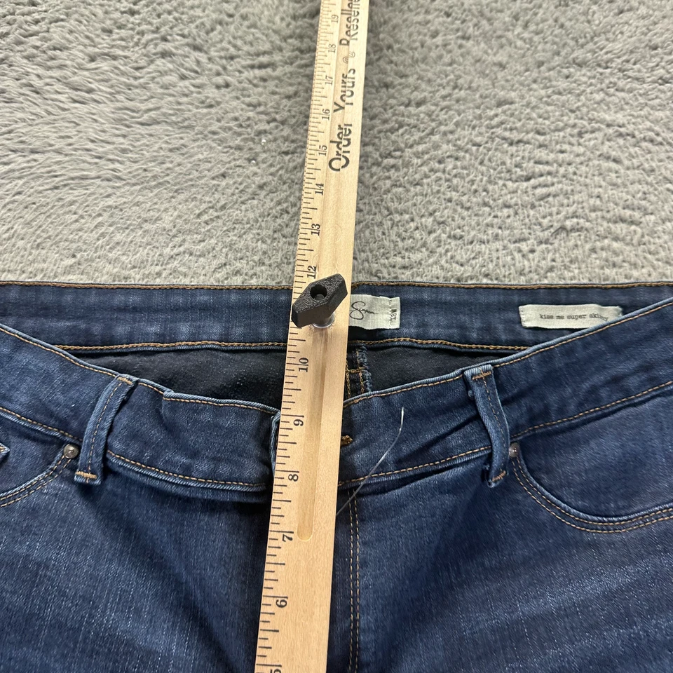 Jessica Simpson Kiss Me Super Jeans Mujer 18W Azul Denim Ajustado Desteñido Elástico Foto 3 de 4