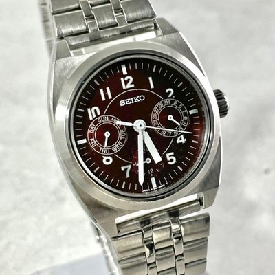 【稼働品 美品】セイコー クォーツ 腕時計 メンズ 5Y89-0A50 SEIKO 5Y89 0A50 Quartz Watch Wine Red Chronograph Mens Timepiece