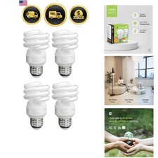 Compact Fluorescent Light Bulbs T2 Spiral, E26 Base, 13W 60W Equivalent, 2700...