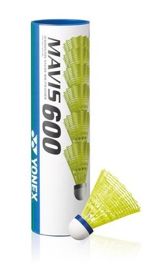 Yonex Mavis 600 Shuttles (Tube of 6) Yellow Yellow