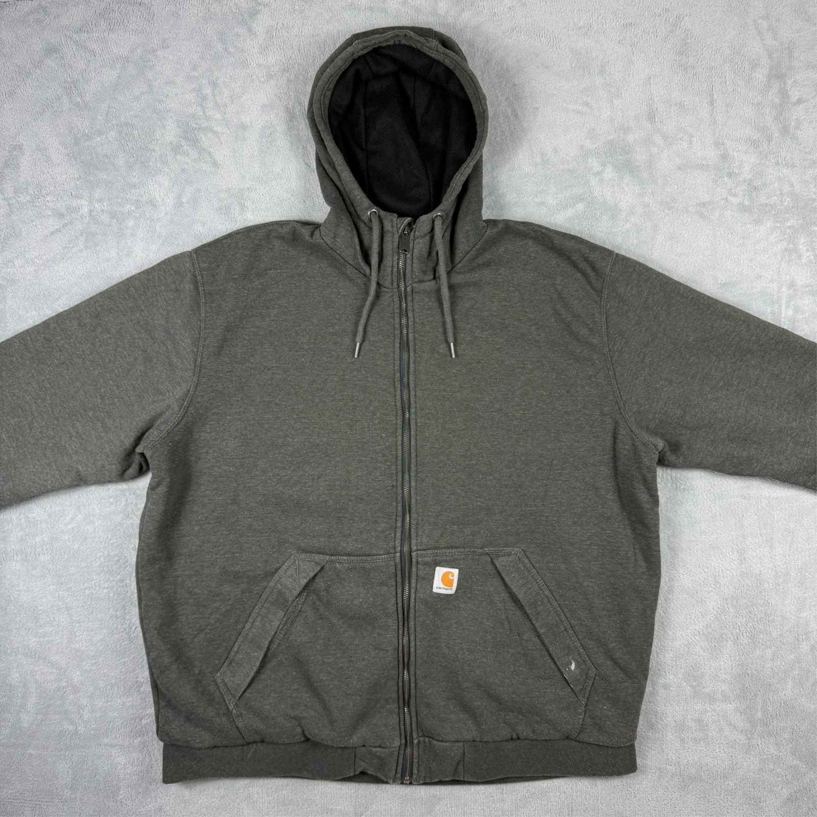 Vintage Carhartt 2000s Heavyweight Lined Rain Defender Grey Loose Fit XL Hoodie image 2