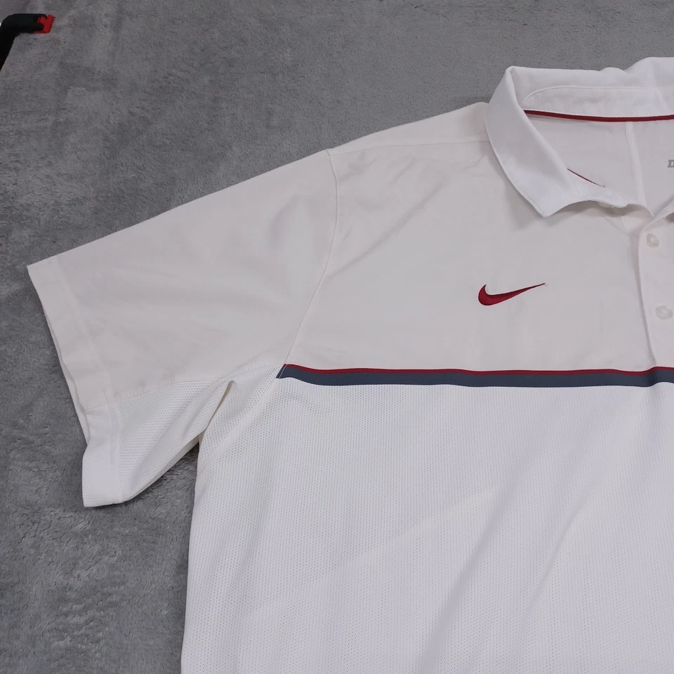 Arkansas Razorbacks Shirt Mens XXL White Polo Nike Dri Fit Short Sleeve - Image 3 of 4