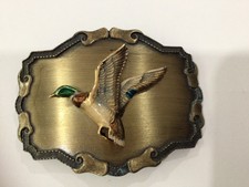 Vintage 1977 Raintree Mallard Flying Duck Belt Buckle