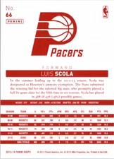 2013-14 Hoops Red Backs #66 Luis Scola - BSK