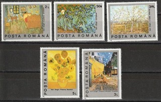 postfrischer kompletter Satz Gemälde von Vincent van Gogh aus Rumänien 8