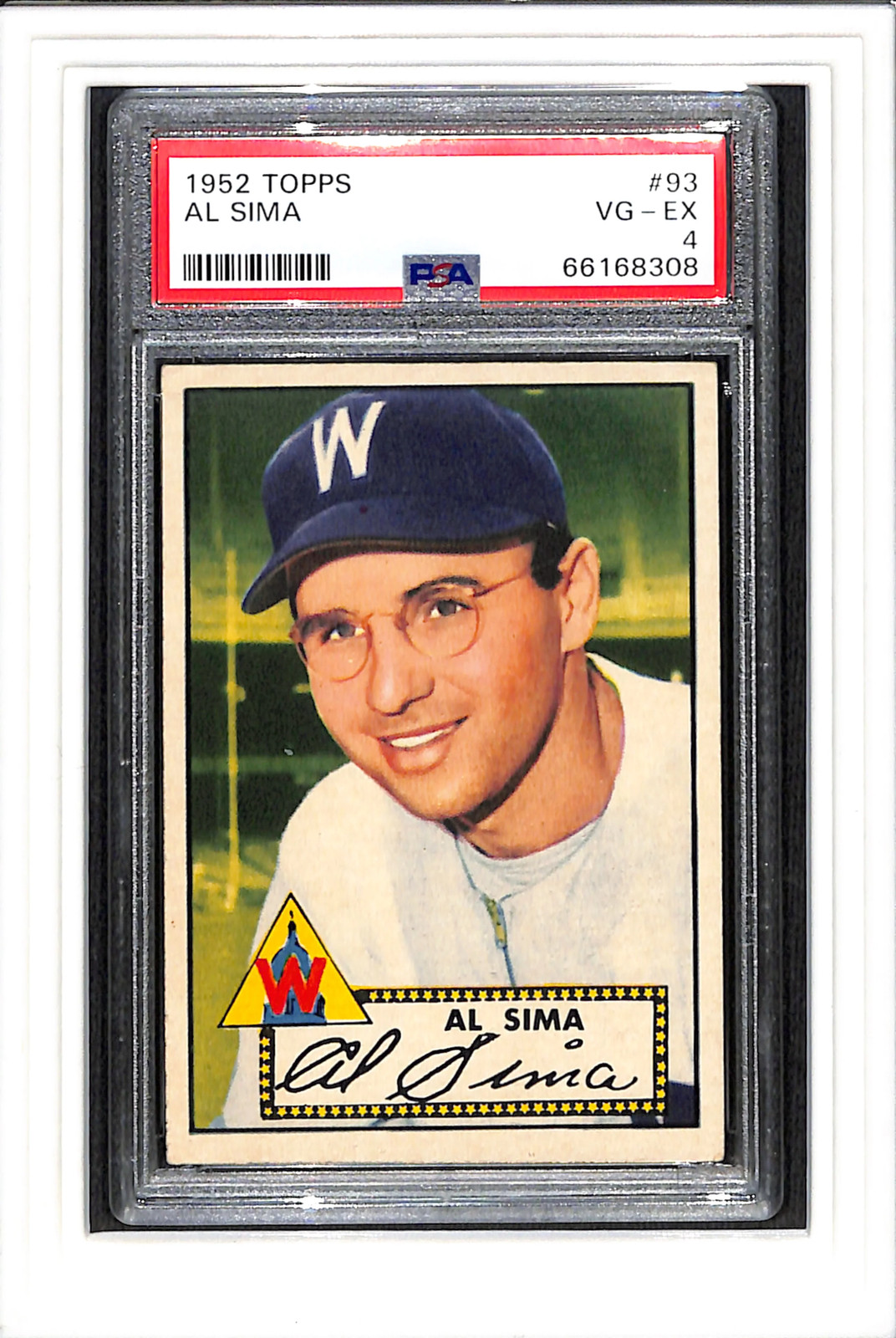 1952 Topps #93 AL SIMA PSA 4