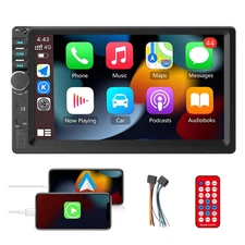 7" Double 2 DIN Car MP5 Player Bluetooth Touch Screen Stereo Radio fit CarPlay