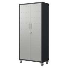 71" Metal Garage Storage Cabinet with Wheels - Heavy-Duty Tool Storage Cabinet