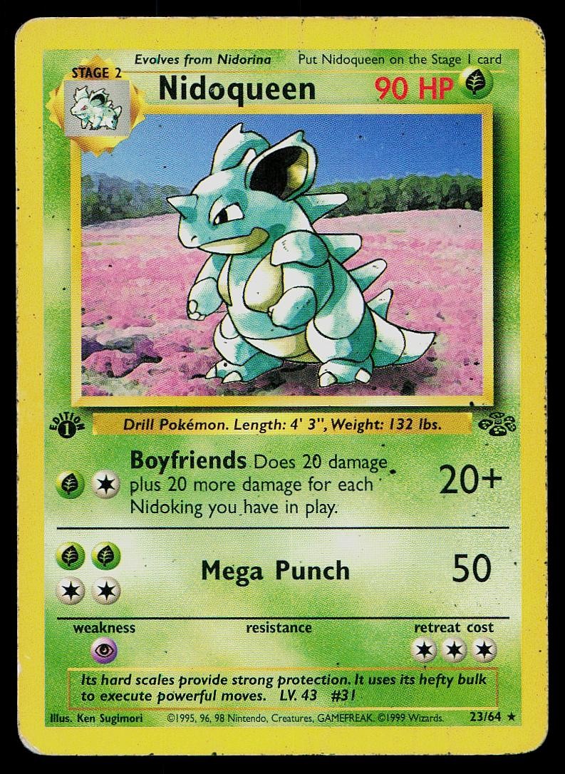 Pokemon Card Jungle Nidoqueen 23/64 1st Edition Rare