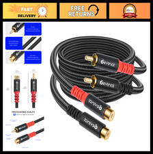 Premium RCA Female to Male Extension Cable - 10ft Audio Extender for Home Theate