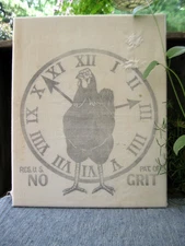 Antique Chicken Feed Sack Mounted on Stretched Canvas Frame