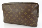 Authentic LOUIS VUITTON Trousse Toilette 28 Monogram Cosmetics Pouch #62177