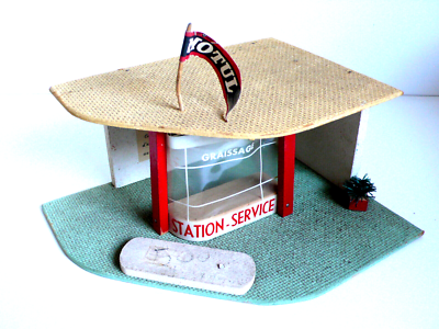 Station Service MOTUL En Bois - Rossignol Années 60 - 25x20 Cm - Bon état