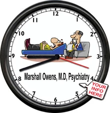 Personalized Name Male Psychiatrist  Psychologist Counselor Sign Wall Clock