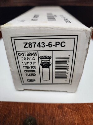 ZURN P.O. PLUG 1 1/4''X6'' 17 GA TOE CHROME  (MC 3)