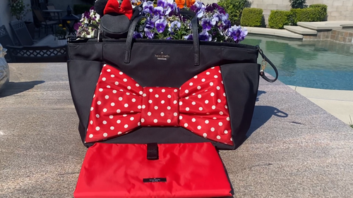 Kate Spade NY Minnie Mouse Diaper Bag Tote Disney Pacifier Holder Changing Pad - Video 1 of 1