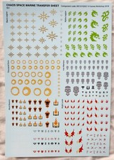 Warhammer 40k Chaos Space Marine CSM decal sheets/transfers water slide