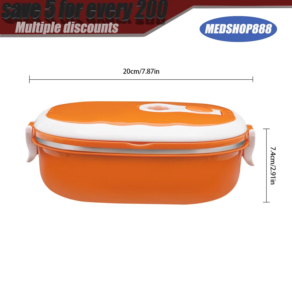 Lunch Box 0.9L/30.4oz Warmer Bento Box Portable Food Container Stainless Steel