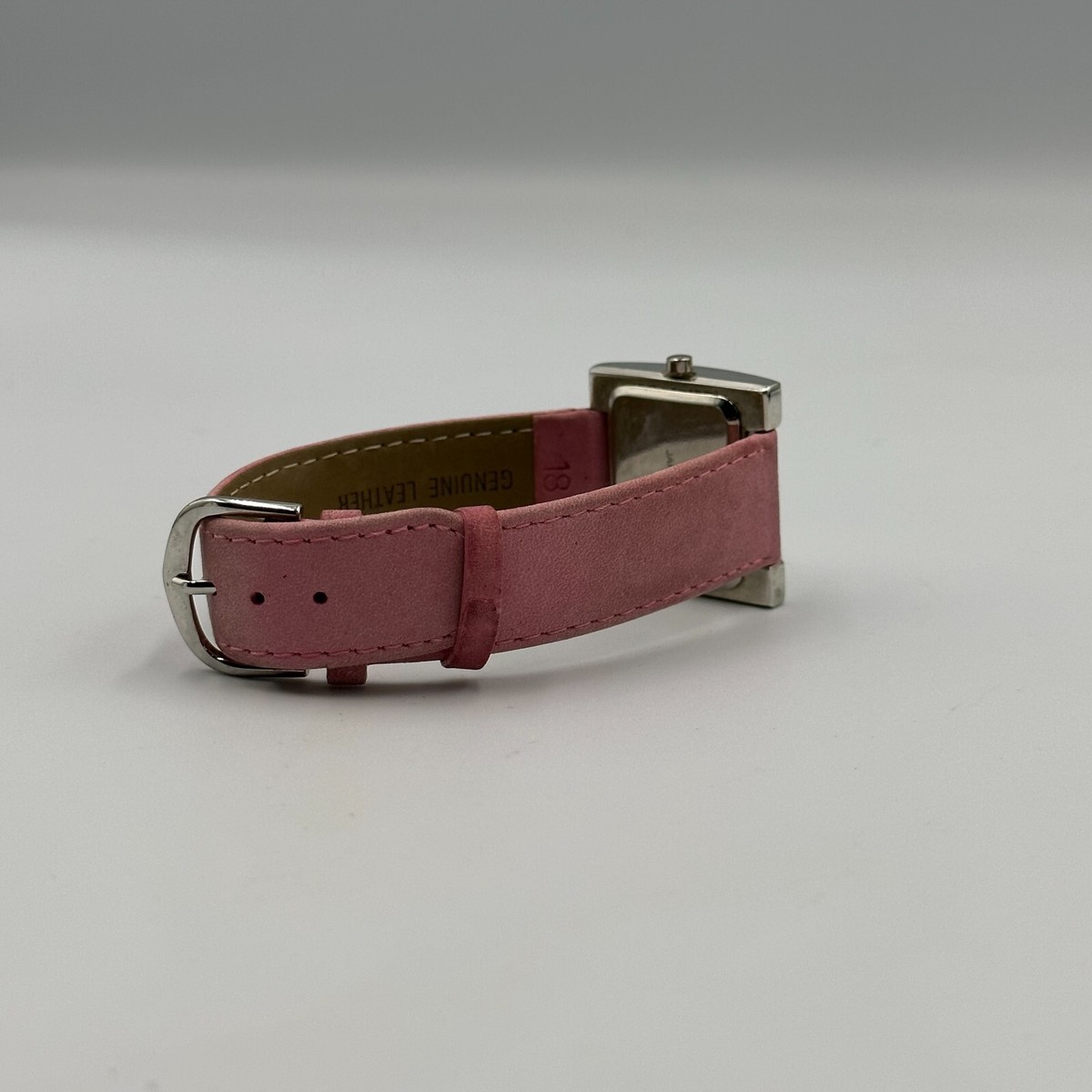 Pedre Watch Women Silver Tone Striped Dial Pink Suede Band  display picture 1