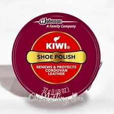 Kiwi Shoe Polish Tin Cordovan Leather 1.125 Oz Renews & Protects Leather