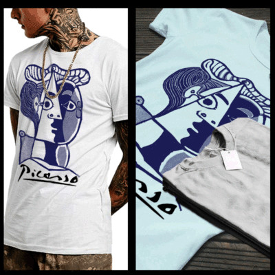 Pablo Picasso t-shirt face painting Spanish Cubist Painter abstract art tee