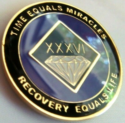 Narcotics Anonymous Purple 36 Year Medallion Clean NA Chip Coin Token Sober