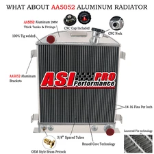 4 ROW Aluminum Radiator For FORD 1932 Model A HIGH BOY 3" CHOPPED CHEVY V8 AT