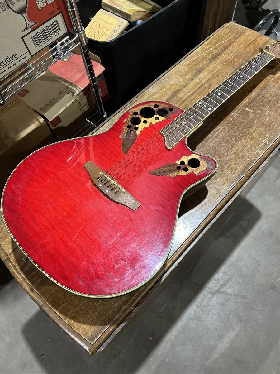 Super Rare Ovation Celebrity CS257 Red Eleaco Electric Guitar Made in Korea