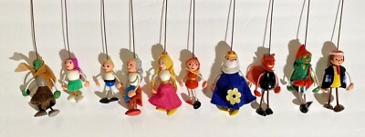 MINI DELUXE FANTASY PUPPET THEATER 10 PUPPETS 4 DIFFERENT SCENES, CZECHOSLOVAKIA