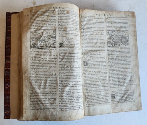 1578 BIBLE in FRENCH ILLUSTRATED antique MASSIVE FOLIO 16th CENTURY - Picture 5 of 24