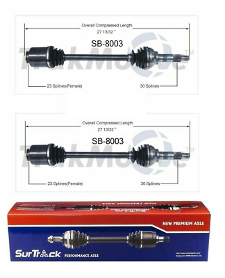 2 Front CV Axle Shafts SurTrack Set for Subaru Loyale XT RX DL GL GL-10 1985-94