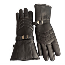 Vintage black  faux fur lined gloves