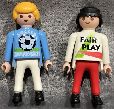 RETIRED Vintage Playmobil 3868 Soccer Championship Street Cup Arena Figures Set