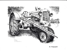 Minneapolis - Moline Model Z ~ Farm Tractor ~ Pen & Ink Print