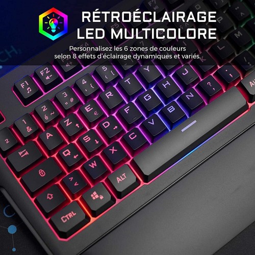 The G-Lab Keyz Palladium Clavier Gamer AZERTY Filaire USB - Rétro-Éclairage R... - Photo 3/7