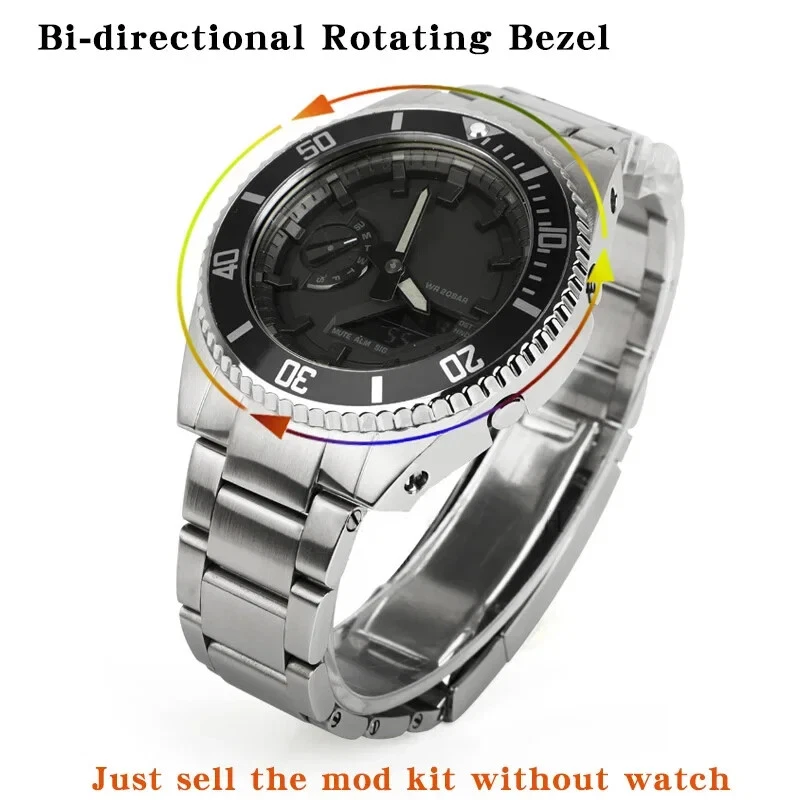 Bisel de acero inoxidable Mod Kit Estuche Banda para G-Shock GA-2100 GA2110 Cubierta Correa Foto 4 de 4
