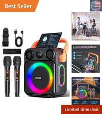 Karaoke Machine for Adults,Portable Karaoke Speaker with Two Wireless Microph...