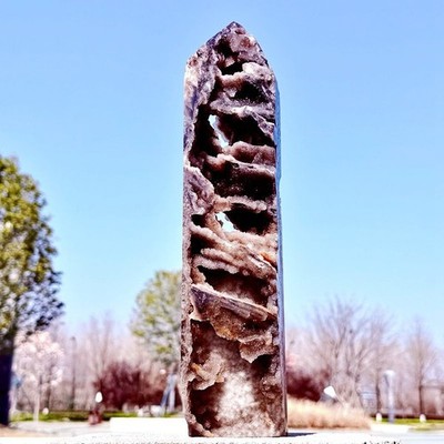 6.34LB Natural sphalerite crystal cave obelisk quartz crystal energy column