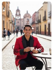 Mariachi vintage Red Black Suit Chest 42" L 30 Sh/Sh 19 slacks L 42" Inseam 32"