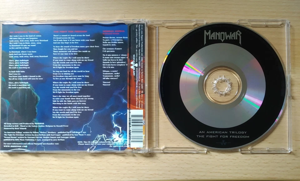 MANOWAR - An American Trilogy/The Fight (3-Track Maxi-CD Digipack) - Bild 2 von 2
