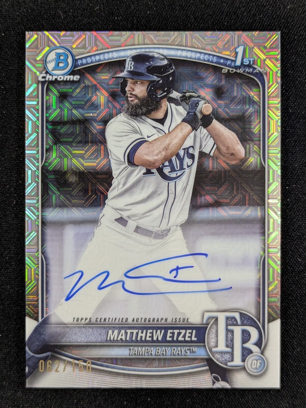 2025 Bowman Chrome MATTHEW ETZEL 62/150 1st Bowman Auto HTA Choice Ref. #CPA-ME