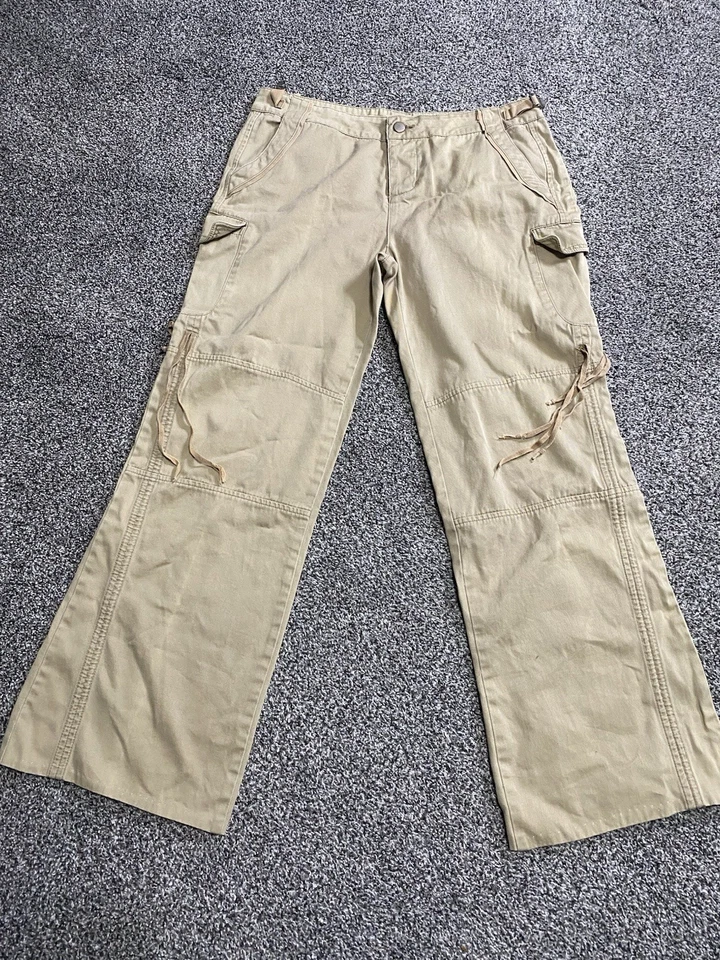 Vintage Da Nang Pants Womens 34x28  Embroidered Dragon Button Fly Y2K Cargo - Image 2 of 4