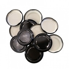 82mm Replacement Jam Jar Lids - Black - Pack Of 12 - Fits Half Gallon/2lb Jars