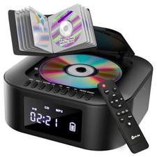 Boombox E1 with CD case - CD Player Portable Audio System + Extra BASS Black