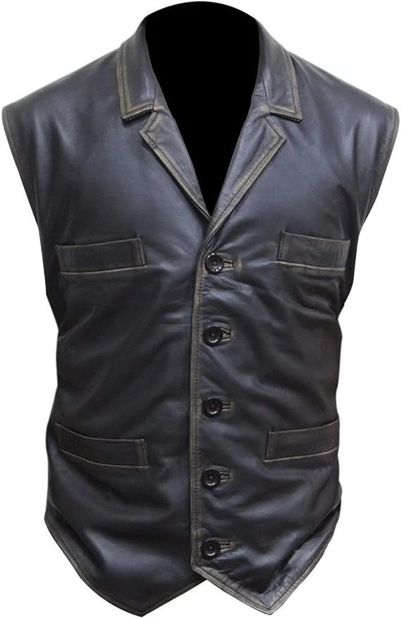 Hell on Wheels Cullen Bohannon Black Leather Vest with Lapel Collar
Opens in a new window or tab