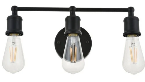 Elegant Lighting Serif LD4028W16BK Black 3-Light 15" W Bathroom Vanity Light - Picture 7 of 12