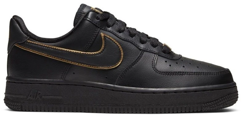 Nike Air Force 1 '07 LX Black Silver Mini Swoosh W for sale | eBay