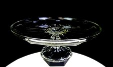 Anchor Hocking Glass Presence Pattern Clear 10 7/8" Pedestal Cake Stand 2002-